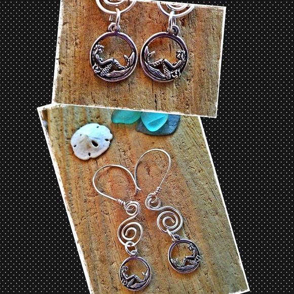 SaltyCwgrl Creations 💜 Jewelry - CIRCLE MERMAID'S AND WIRE WRAP EARRINGS